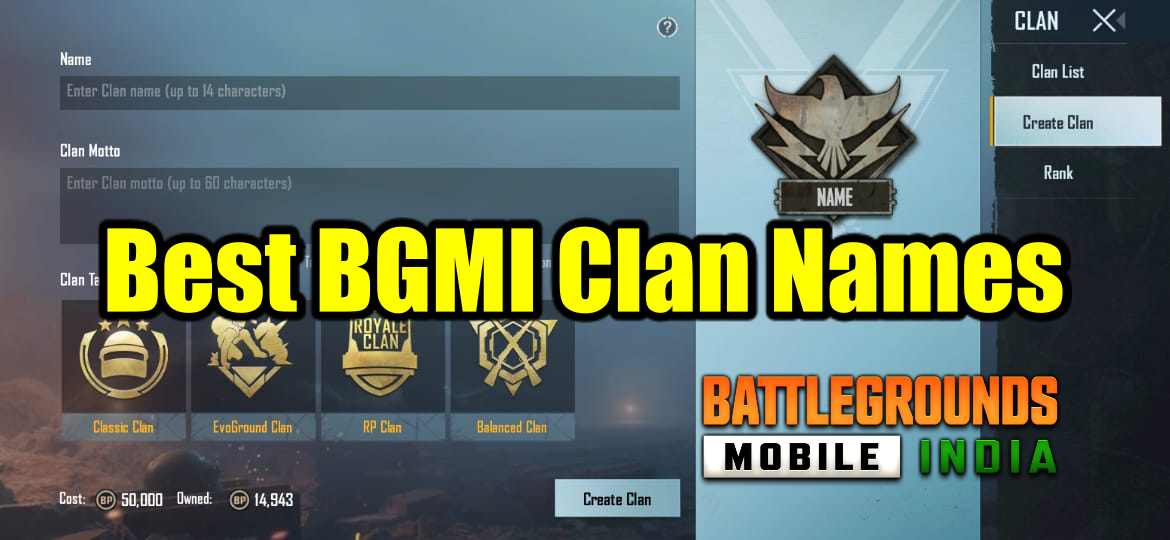 Best BGMI Clan Names Generator Tool