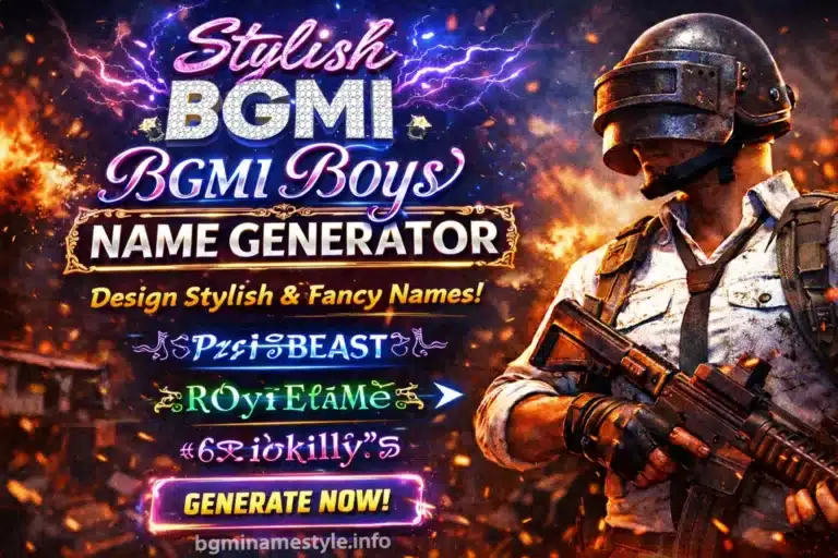 Stylish BGMI BGMI Boys Name Generator